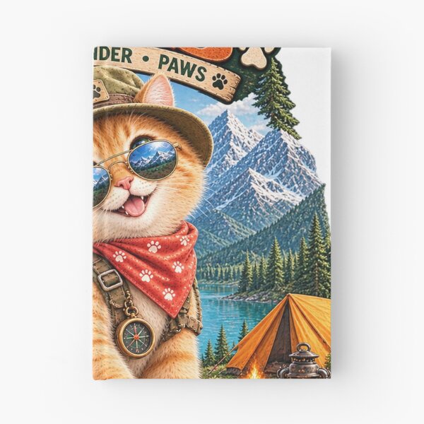 Item preview, Cute Adventure Cat Alpine Explorer  Mountain Hiking & Outdoor Cat designed and sold by TeeVibeHaus.