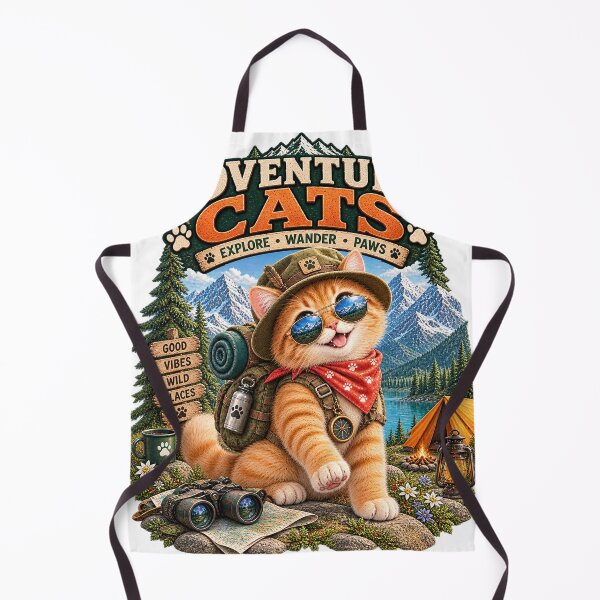 Item preview, Cute Adventure Cat Alpine Explorer Mountain Hiking & Outdoor Cat designed and sold by TeeVibeHaus.