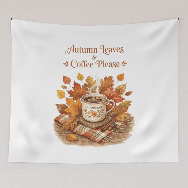 Item preview, Autumn Leaves And Coffee Please Cozy Fall designed and sold by PANCOSS.