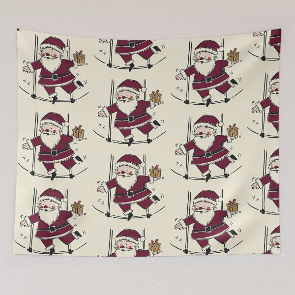 Item preview, Swinging Santa Claus Joyful Vintage Christmas Illustration designed and sold by Claudia S. Design.