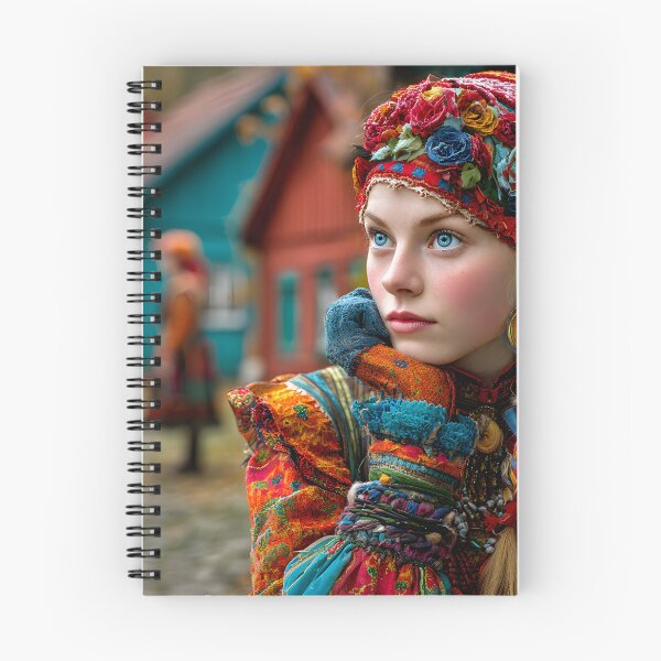 Item preview, Vibrant Traditional Outfit in Serene Village Setting designed and sold by Artessie.