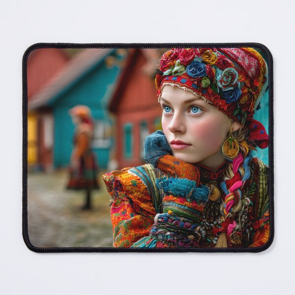 Item preview, Vibrant Traditional Outfit in Serene Village Setting designed and sold by Artessie.
