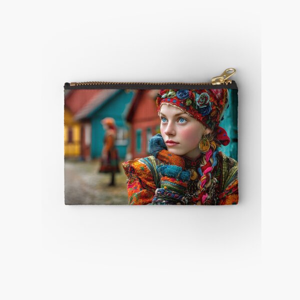 Item preview, Vibrant Traditional Outfit in Serene Village Setting designed and sold by Artessie.