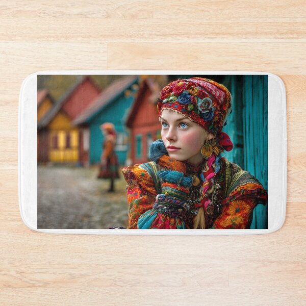 Item preview, Vibrant Traditional Outfit in Serene Village Setting designed and sold by Artessie.