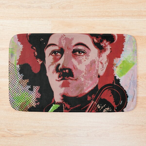 Artikelvorschau, Handgefertigtes Charlie-Chaplin-Porträt aus Mischtechnik – Neon Tramp entworfen und verkauft von supernikol.