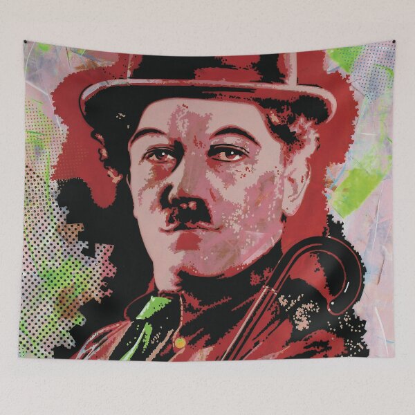Item preview, Handmade Mixed Media Charlie Chaplin Portrait - Neon Tramp designed and sold by supernikol.