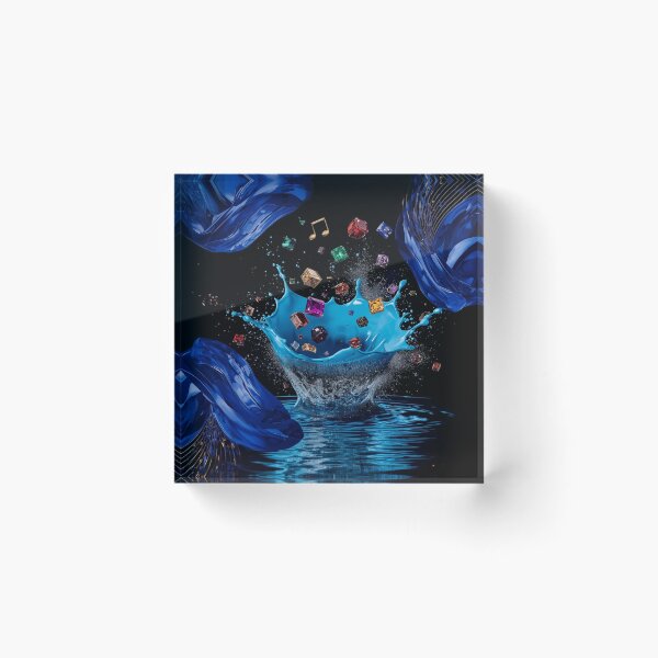 Item preview, Royal Blue Gemstone Splash Art – Luxury Crystal Water & Music Fantasy Design. designed and sold by fbtrisha.