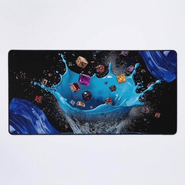 Item preview, Royal Blue Gemstone Splash Art – Luxury Crystal Water & Music Fantasy Design. designed and sold by fbtrisha.
