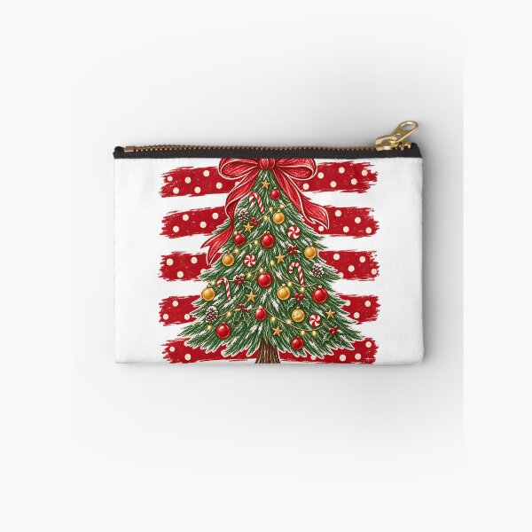 Item preview, Coquette Christmas Tree Red Bow Polka Dot Brushstroke Art designed and sold by DesignArtist.ia.