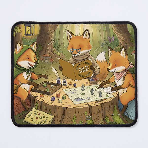 Item preview, Cozy Woodland Foxes Playing D&D (Cottagecore Tabletop RPG Illustration) designed and sold by NataliRubchik.