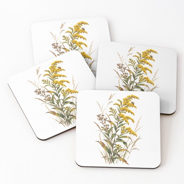 Item preview, Goldenrod & Native Bee | Late Summer Wildflower Art designed and sold by SusanSweetArt.