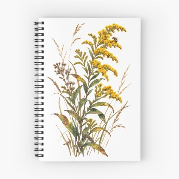 Item preview, Goldenrod & Native Bee | Late Summer Wildflower Art designed and sold by SusanSweetArt.