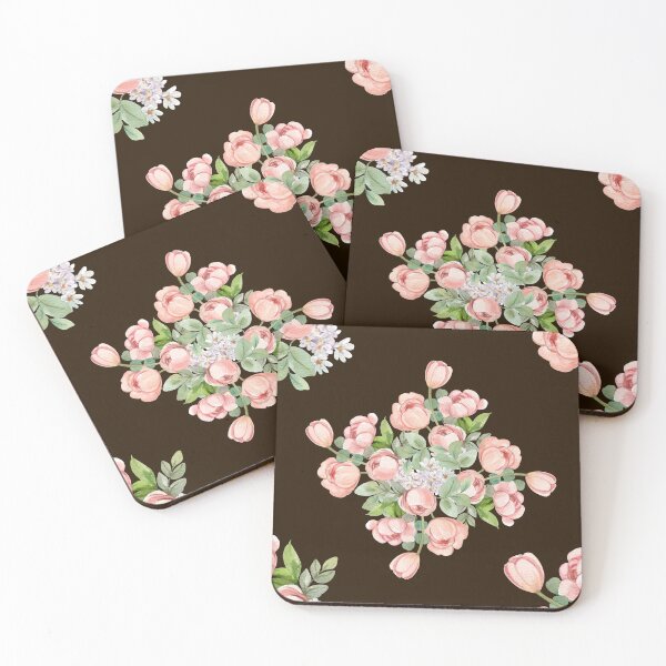 Item preview, Dark Espresso Pink Tulip Floral Seamless Pattern designed and sold by ​Jyoti Digital Artist.
