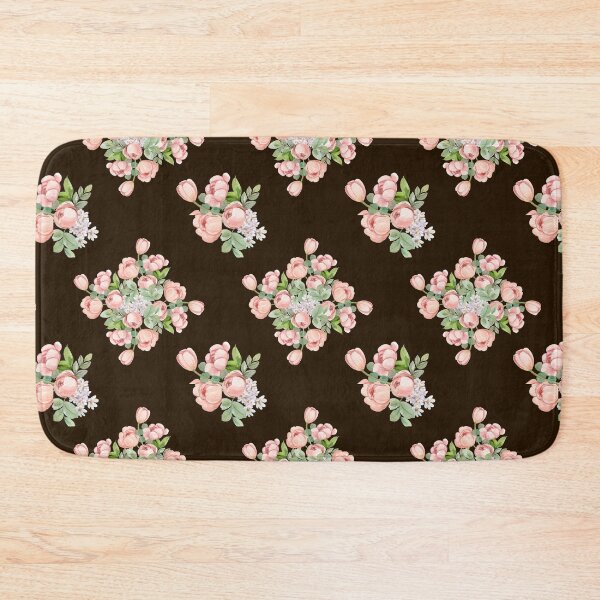 Item preview, Dark Espresso Pink Tulip Floral Seamless Pattern designed and sold by ​Jyoti Digital Artist.