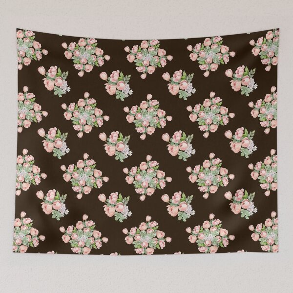 Item preview, Dark Espresso Pink Tulip Floral Seamless Pattern designed and sold by ​Jyoti Digital Artist.