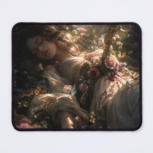 Item preview, Surreal Woman Healing Through Pain – Sword and Flowers Dark Forest Fine Art designed and sold by stylishdzign.