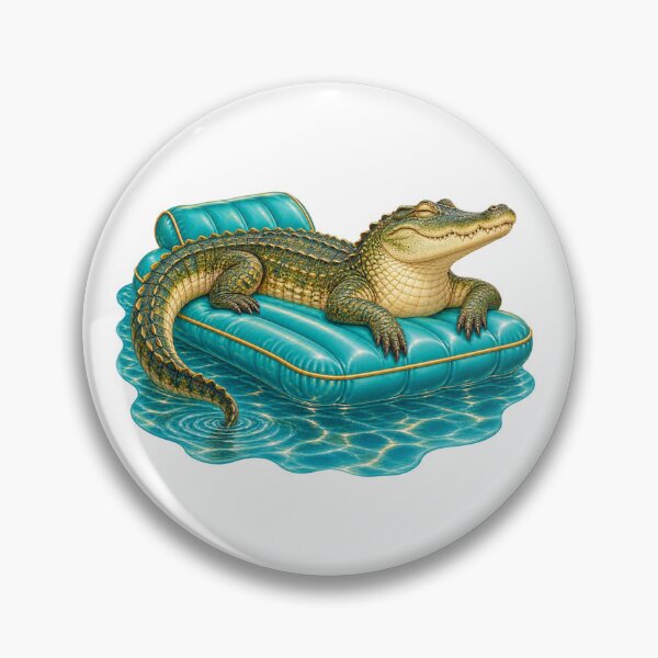 Item preview, Crocodile on vacation on his inflatable mattress designed and sold by Lazenco.