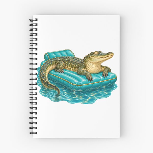 Item preview, Crocodile on vacation on his inflatable mattress designed and sold by Lazenco.
