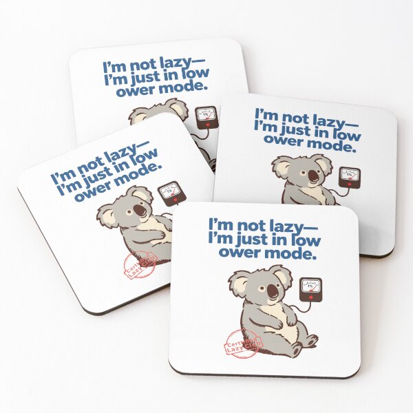 Item preview, Cute Lazy Koala in Low Power Mode – Introvert Humor Energy Saving Mode Funny Battery designed and sold by designer14years.