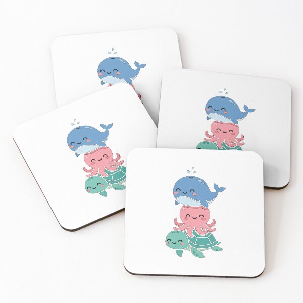 Item preview, Kawaii Ocean Friends – Cute Whale, Octopus & Turtle designed and sold by AliveStyle.