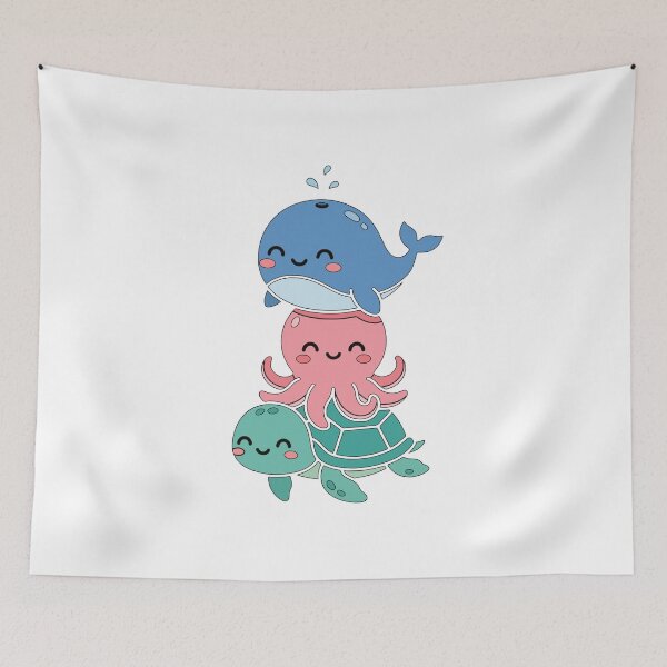 Item preview, Kawaii Ocean Friends – Cute Whale, Octopus & Turtle designed and sold by AliveStyle.