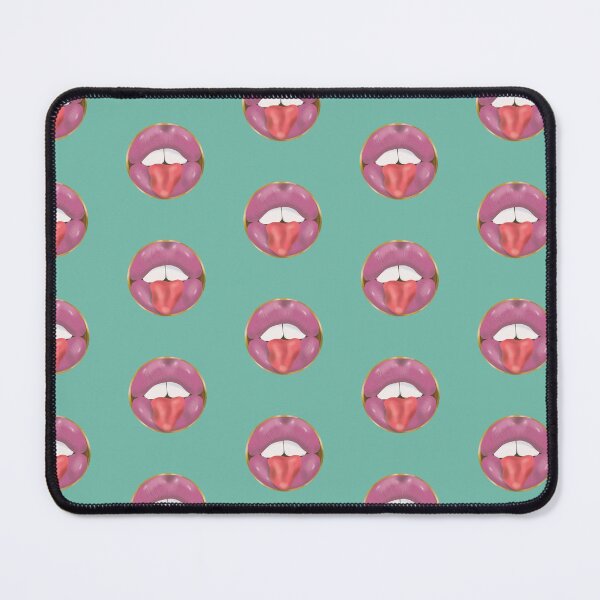 Item preview, Rebel Lips Pop Art – Pink Lips on SeaBlue Background designed and sold by GoldenRebels.