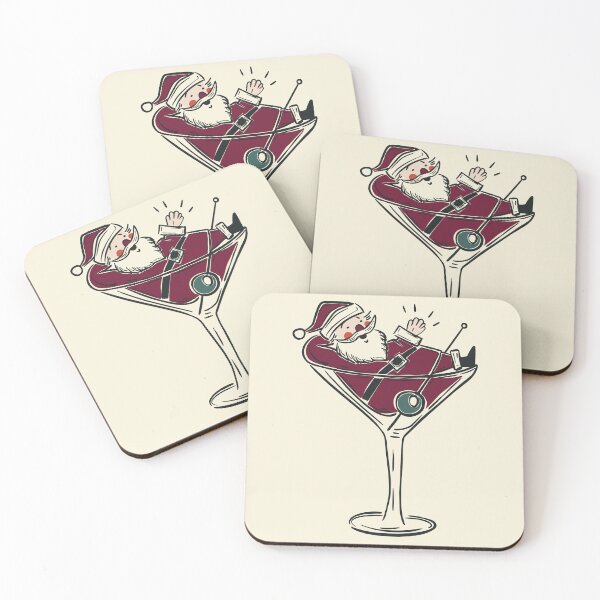 Item preview, Santa Claus in Martini Glass Holiday Spirits Cocktail Art designed and sold by Claudia S. Design.