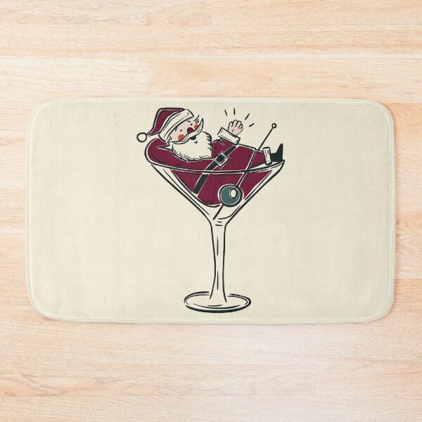 Item preview, Santa Claus in Martini Glass Holiday Spirits Cocktail Art designed and sold by Claudia S. Design.