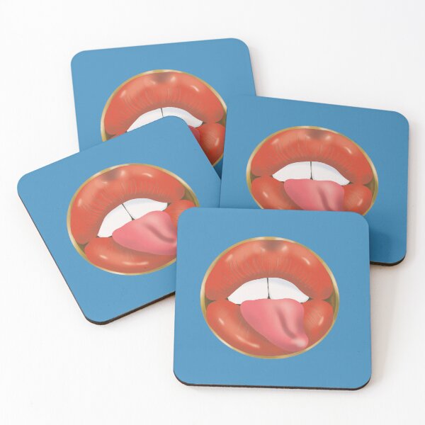 Item preview, Rebel Lips Pop Art – Red Lips on Blue Background designed and sold by GoldenRebels.