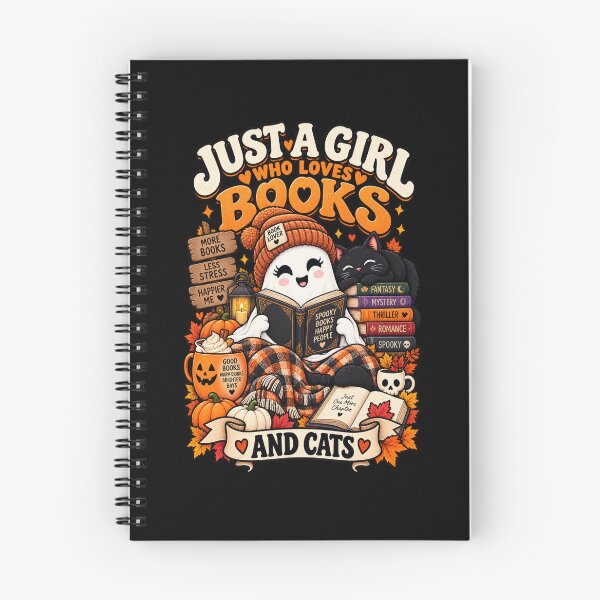 Item preview, Just A Girl Who Loves Books And Cats Spooky Reader designed and sold by Ridaelb.