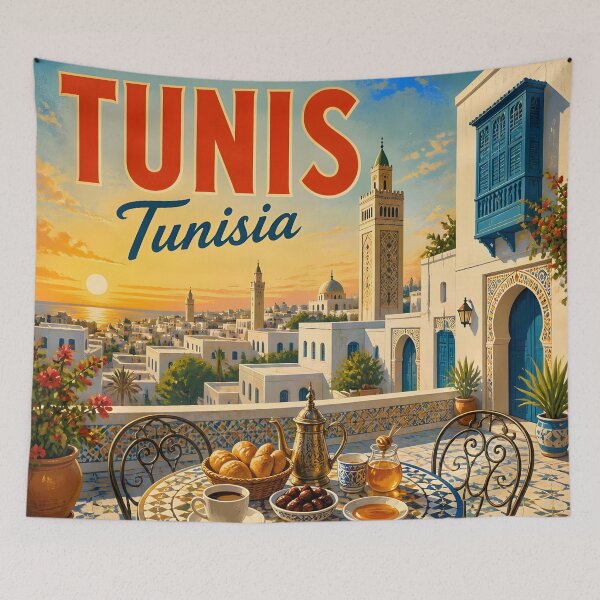 Item preview, Tunis Tunisia Scenic Travel Poster designed and sold by LSVart.