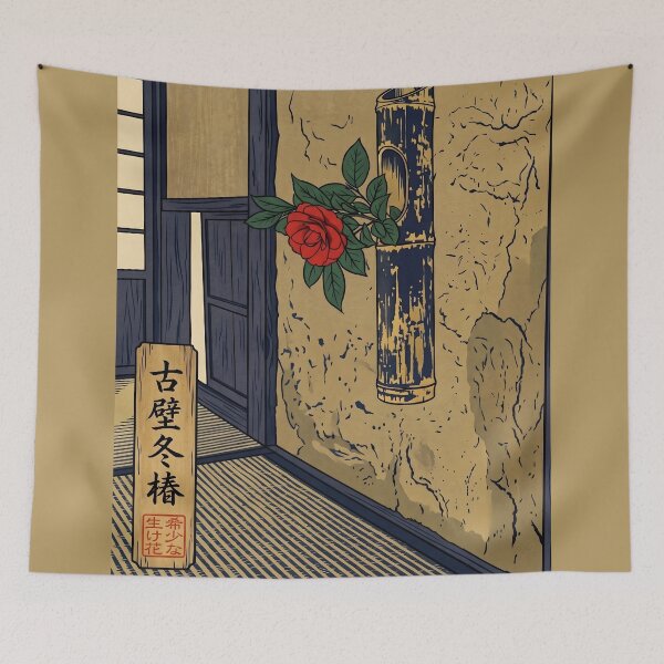 Item preview, Ukiyo-e Camellia Bamboo Ikebana Art designed and sold by conohitoAI-ArtGallery.