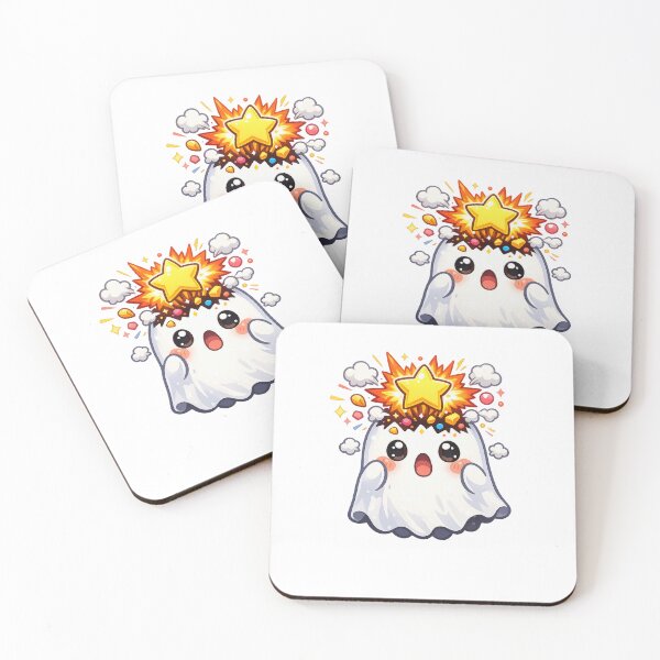 Item preview, Starburst Surprise Ghost – Soft Pastel Kawaii Wow Spirit designed and sold by Sommium .
