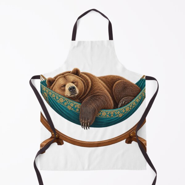 Item preview, Bear asleep in a flowery hammock designed and sold by Lazenco.