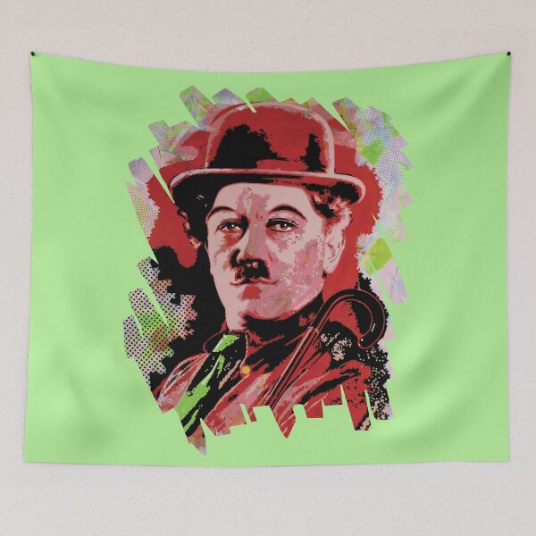 Item preview, Handmade Mixed Media Charlie Chaplin Portrait - Neon Tramp designed and sold by supernikol.