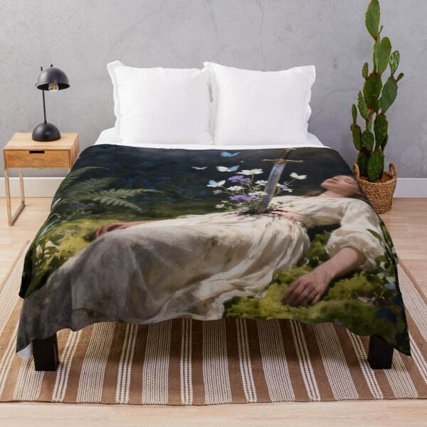 Item preview, Surreal Woman Healing Through Pain – Sword and Flowers Dark Forest Fine Art designed and sold by stylishdzign.