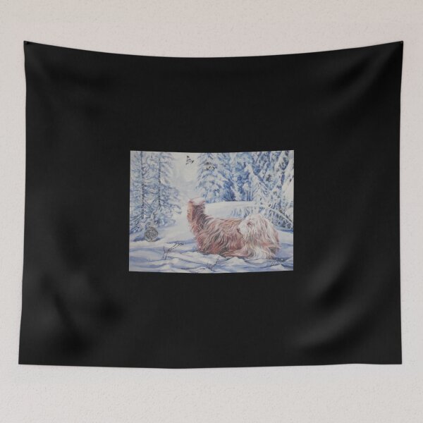 Item preview, Bearded Collie Fine Art Painting Sticker5 designed and sold by Hahoangshop.