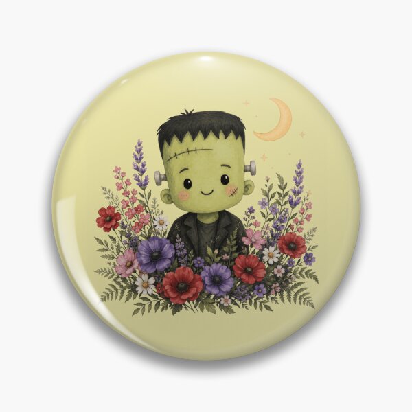 Item preview, Cute Frankenstein Monster with Wildflower Garden Graphics designed and sold by PrintSpire Studios.