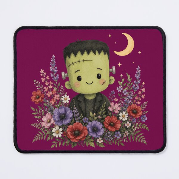 Item preview, Cute Frankenstein Monster with Wildflower Garden Graphics designed and sold by PrintSpire Studios.