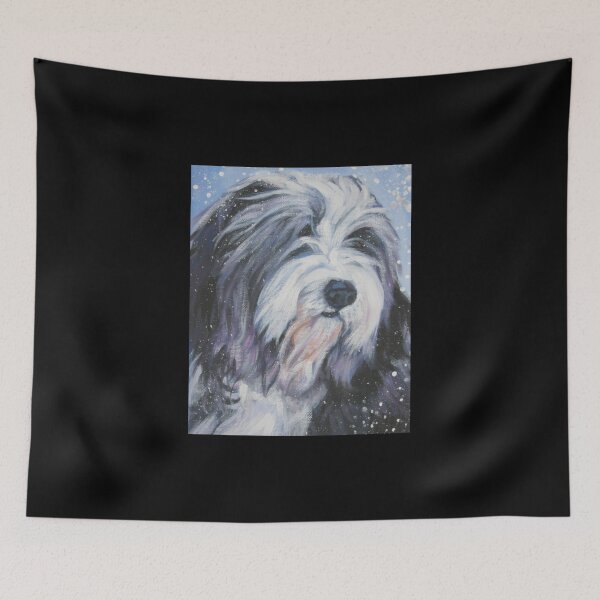 Item preview, Bearded Collie Fine Art Painting Sticker4 designed and sold by Hahoangshop.