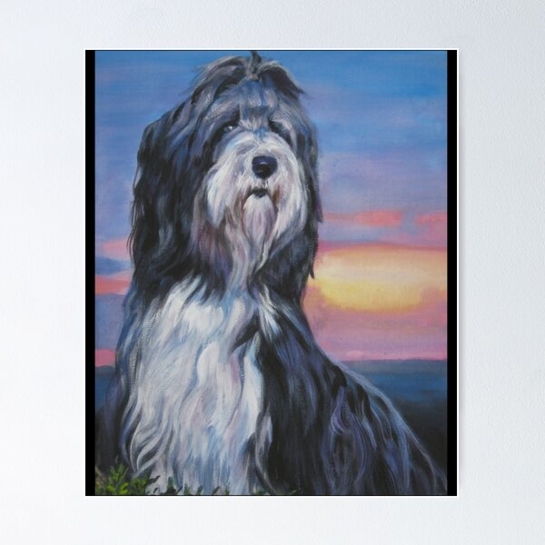 Item preview, Bearded Collie Fine Art Painting Sticker2 designed and sold by Hahoangshop.