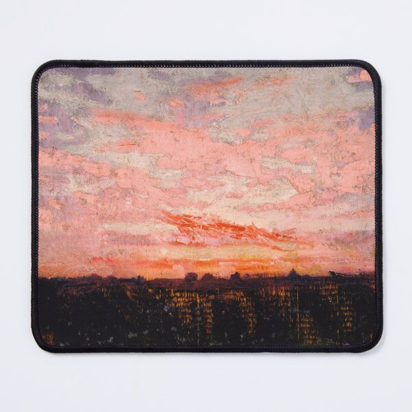 Item preview, California coastal landscape at sunset, pink, Pacific Coast landscape painting by Ralph Albert Blakelock designed and sold by Jéanpaul Ferro.