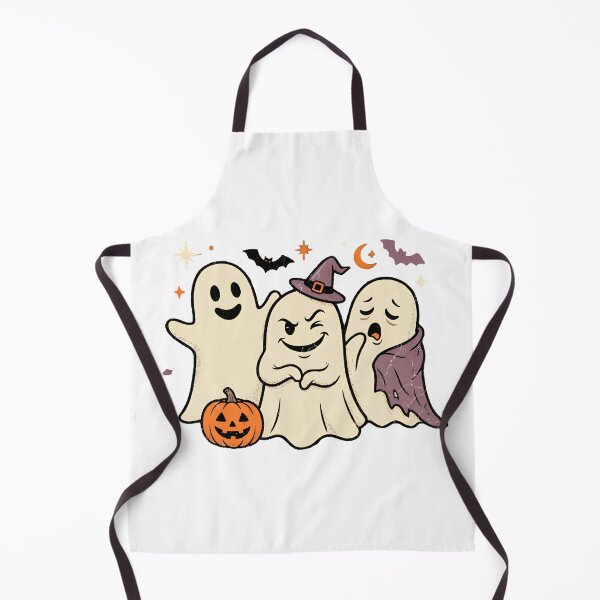 Item preview, Cute Halloween Ghost Trio with Witch Hat, Purple Cape and Pumpkin Illustration designed and sold by abdelski.