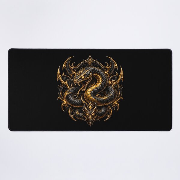 Item preview, Black Gold Gothic Snake Serpent Emblem designed and sold by D69 Designs.