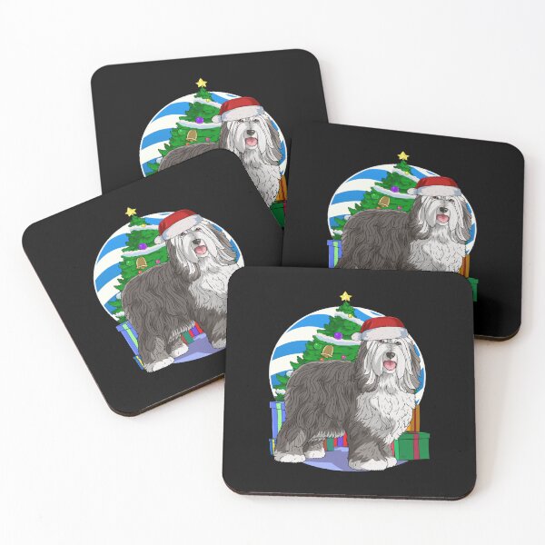Item preview, Bearded Collie Dog Santa Christmas Tree Ornament Decor Sticker designed and sold by Hahoangshop.