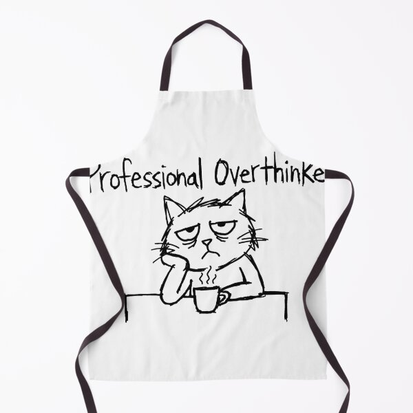 Item preview, Professional Overthinker Cat - Tired Cat at Desk - Anti Design Funny Sticker designed and sold by Htkester1.