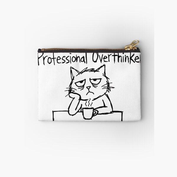Item preview, Professional Overthinker Cat - Tired Cat at Desk - Anti Design Funny Sticker designed and sold by Htkester1.