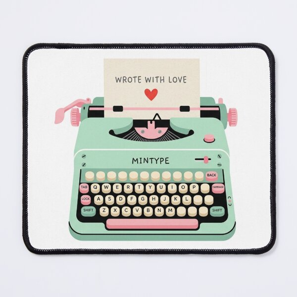 Item preview, Cute Mint Green Vintage Typewriter - Wrote with Love Aesthetic Sticker Design designed and sold by Nubian Style.