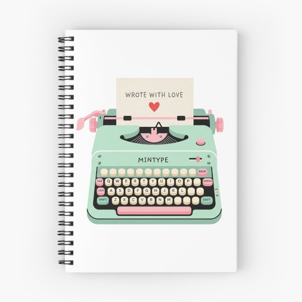 Item preview, Cute Mint Green Vintage Typewriter - Wrote with Love Aesthetic Sticker Design designed and sold by Nubian Style.