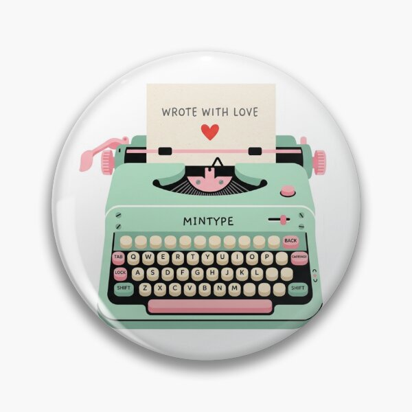 Item preview, Cute Mint Green Vintage Typewriter - Wrote with Love Aesthetic Sticker Design designed and sold by Nubian Style.